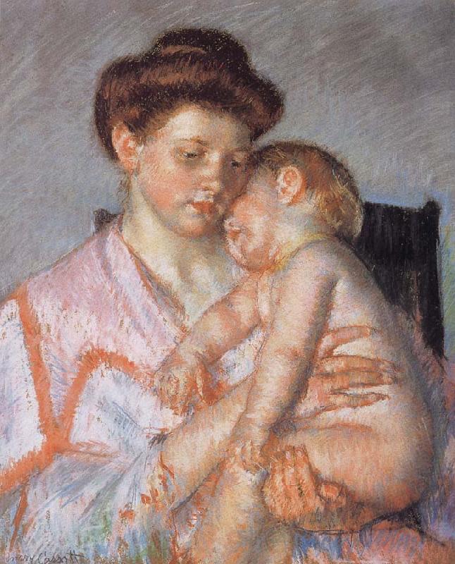 Mary Cassatt Sleeping deeply Child Norge oil painting art